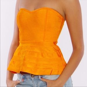 Black Bandage Peplum Top